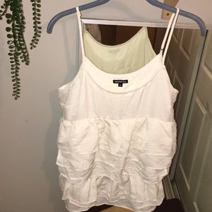 Cream ruffle spaghetti strap top